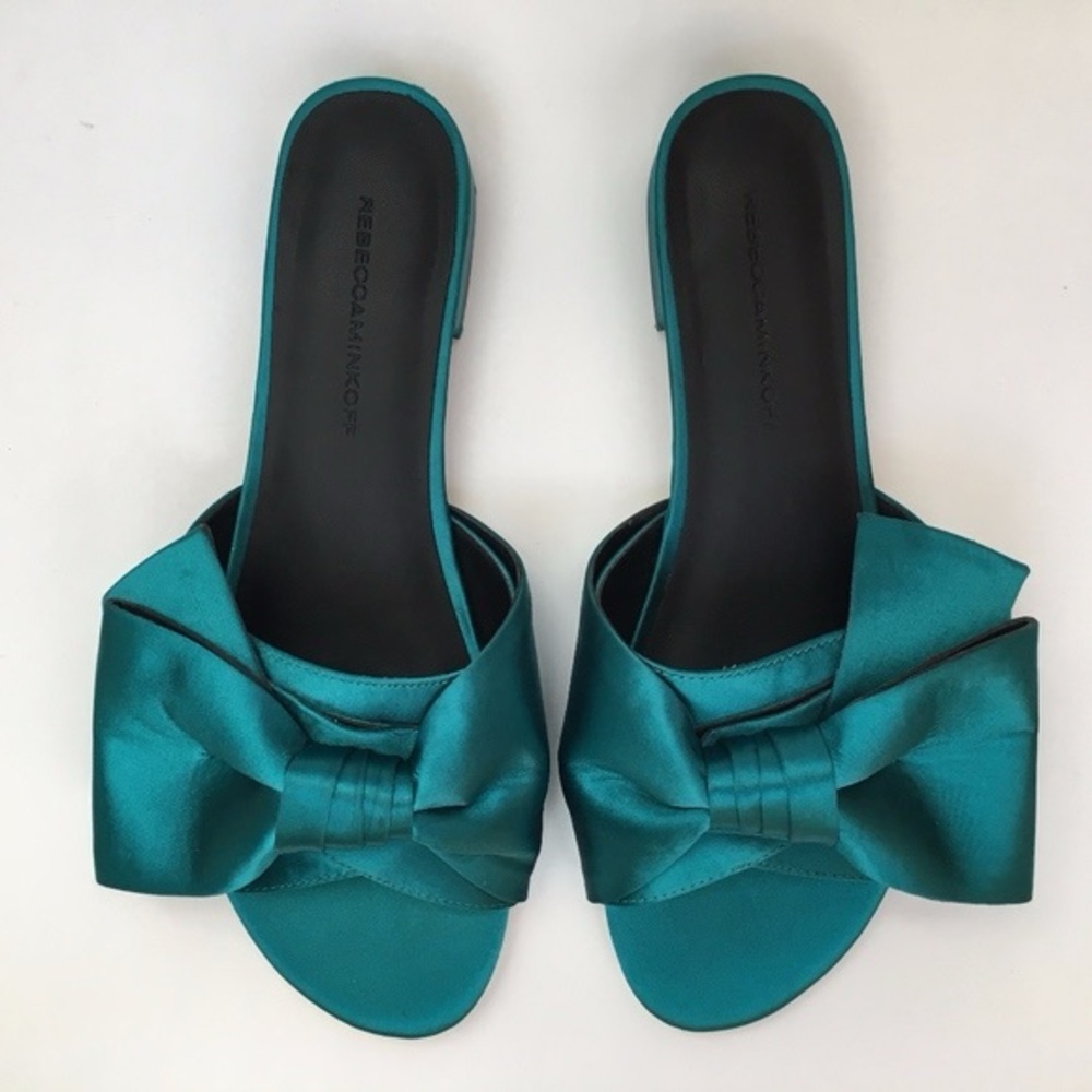 REBECCA MINKOFF Tropical Green Calista Bow Sandal, size 6 - Picture 1 of 10
